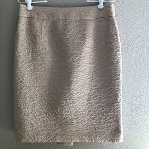 Vintage Banana Republic Beige Gold Metallic Jacquard Pencil Skirt Women's size 6